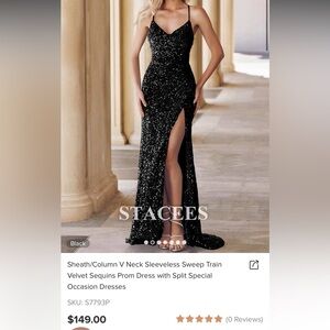 Black long sparkles dress